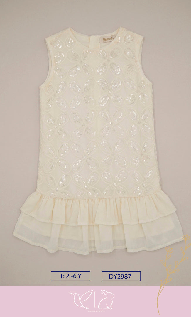 Vestido de Fiesta para Niña Lentejuelas y Olanes