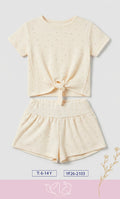 Conjunto "Glow" de 2 Piezas para Niña - Top con Nudo y Short Falda ✨