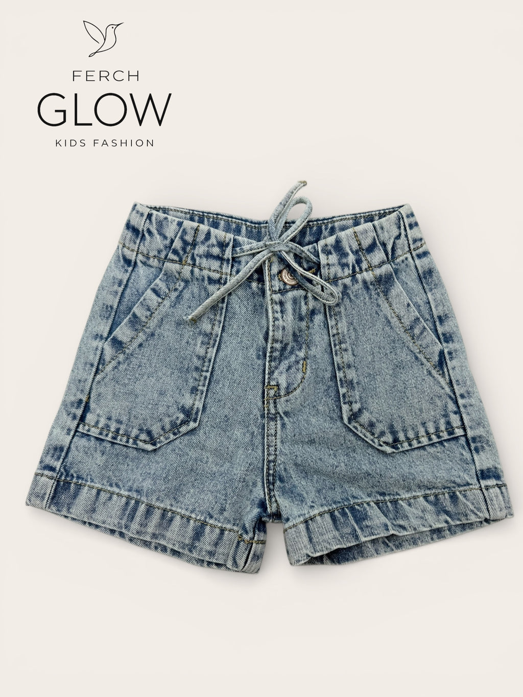 Short De Mezclilla Rigida Acid Wash
