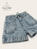Short De Mezclilla Rigida Acid Wash