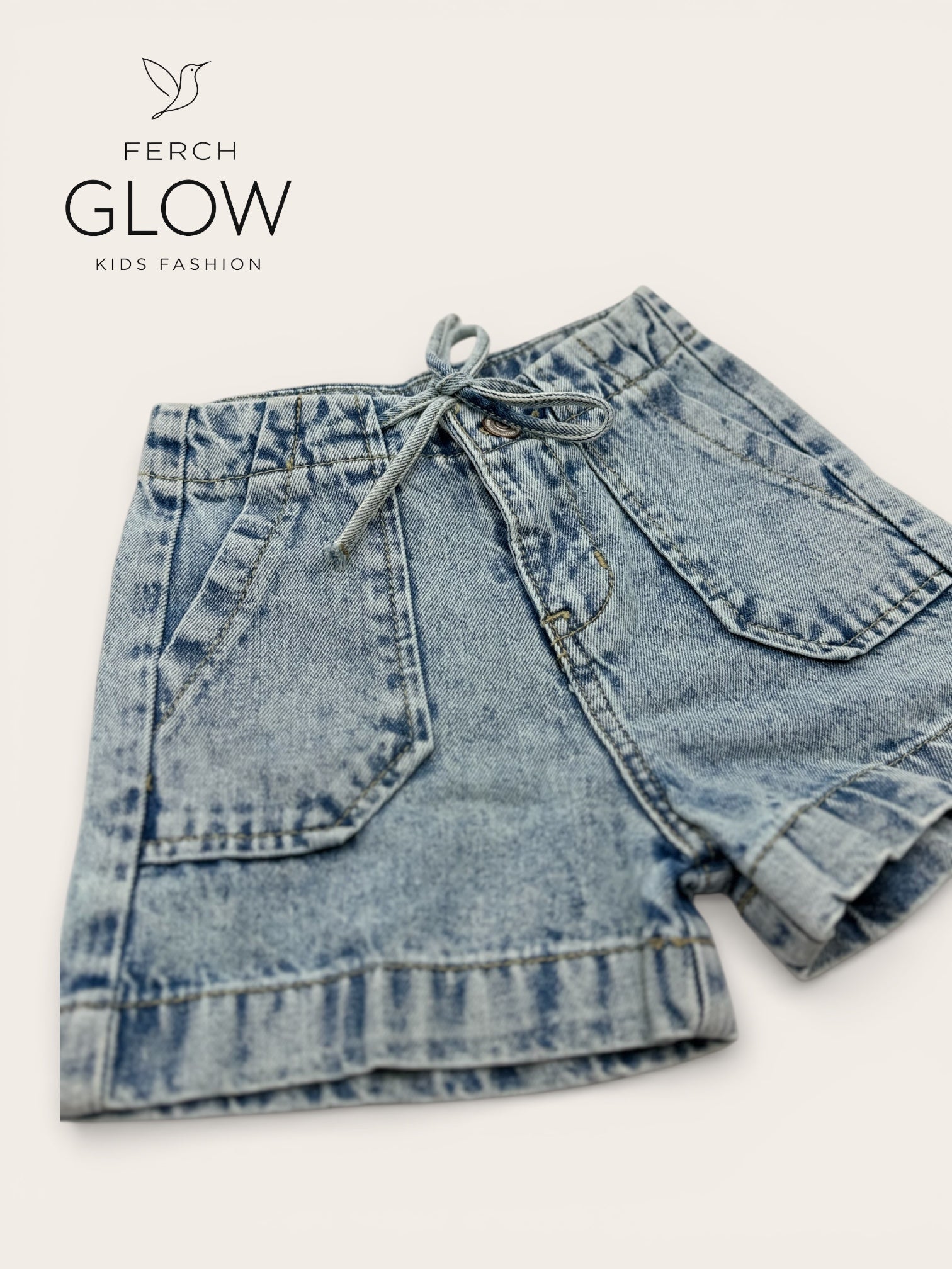 Short De Mezclilla Rigida Acid Wash