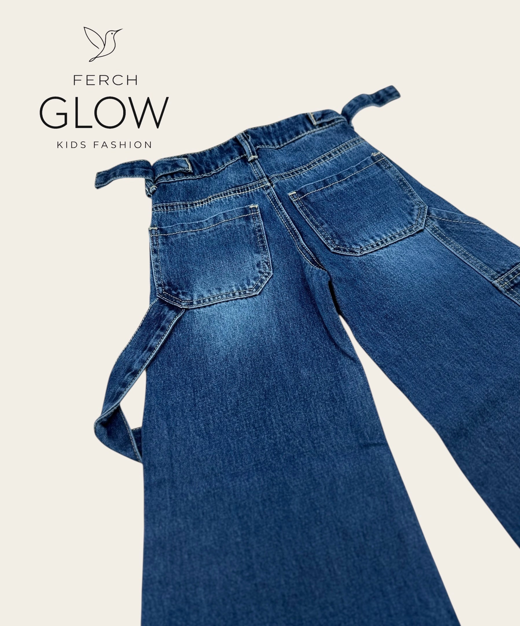 Jeans Wide Leg "D'MARK JEANS" con Cinturón Ajustable – Azul Stone Wash