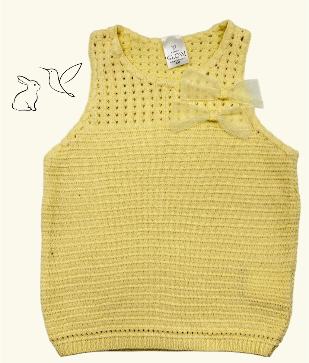 Blusa Tejida para Niña con Moño – Colores Pastel 🌸✨