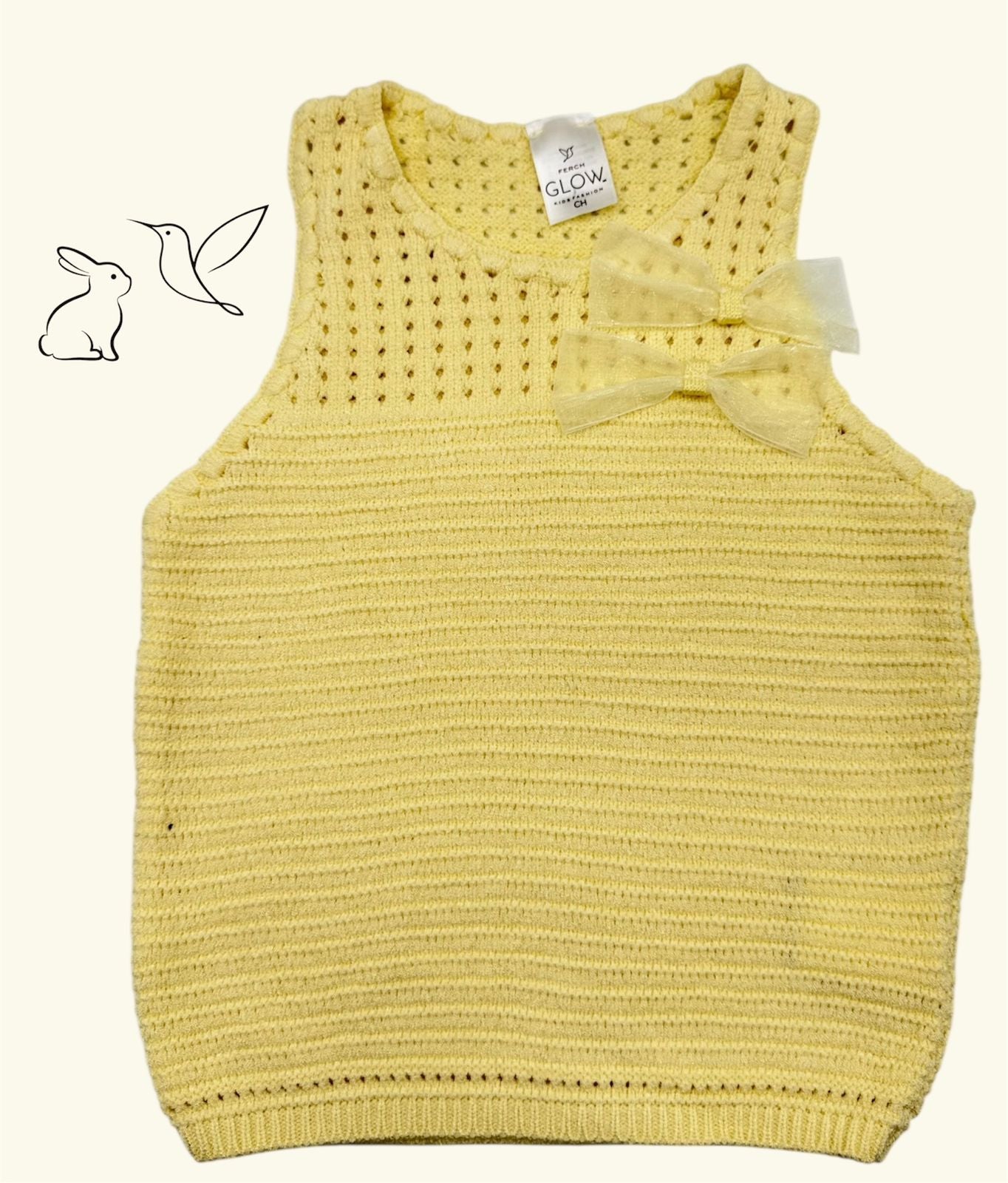 Blusa Tejida para Niña con Moño – Colores Pastel 🌸✨