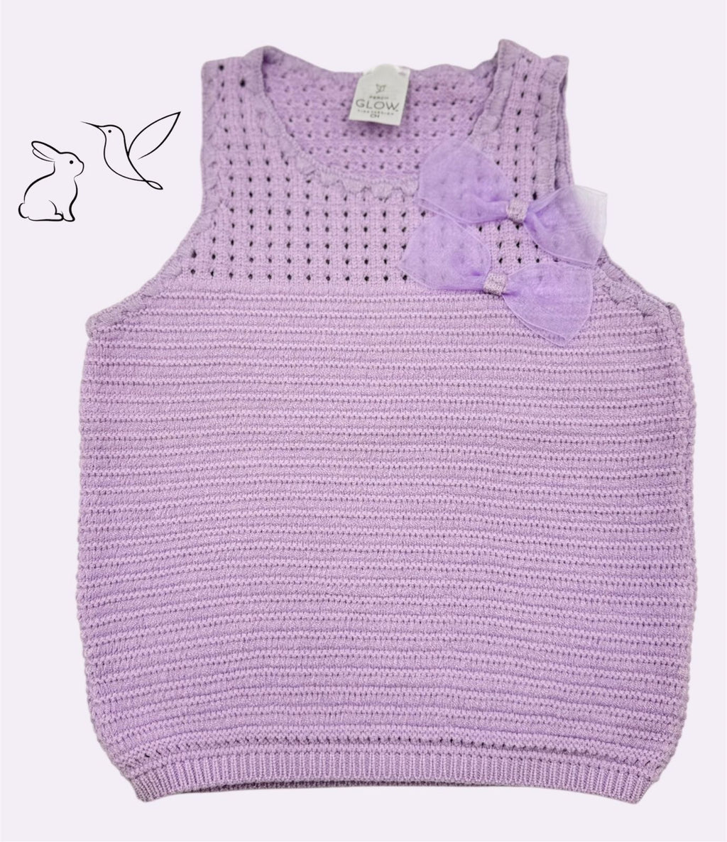 Blusa Tejida para Niña con Moño – Colores Pastel 🌸✨