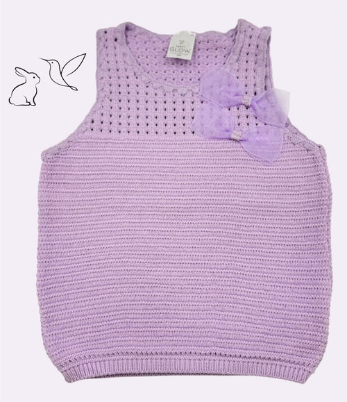 Blusa Tejida para Niña con Moño – Colores Pastel 🌸✨