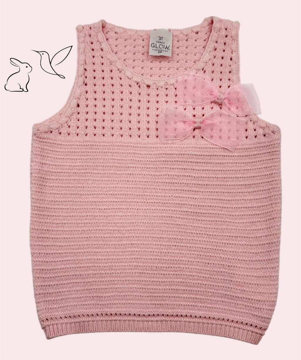Blusa Tejida para Niña con Moño – Colores Pastel 🌸✨