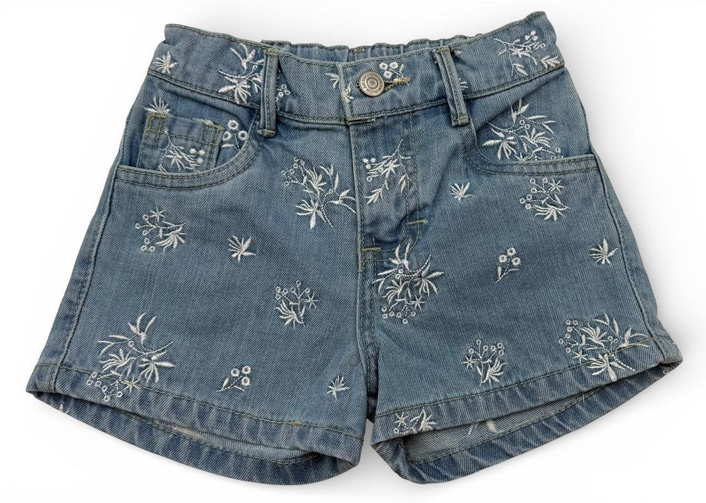 Short de Mezclilla con Bordado Floral "Botanical Blue"