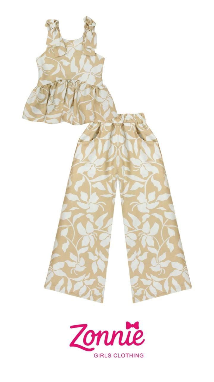 Set de Verano para Niña - Top con Moños y Pantalón Ancho ✨