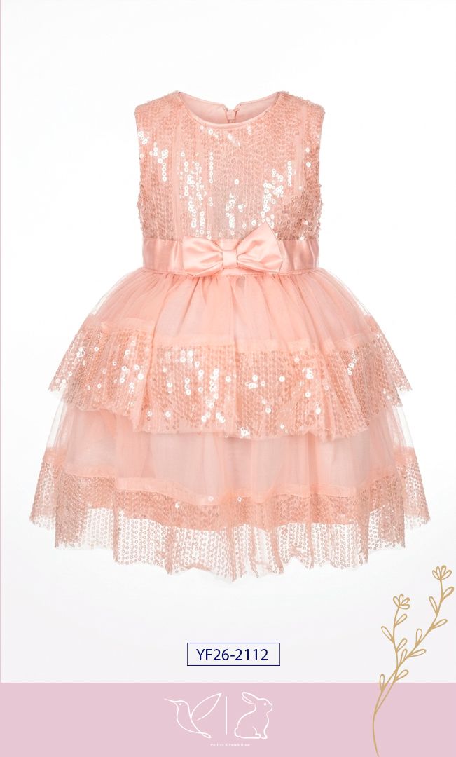 Vestido de Fiesta para Niña Ferch Glow - Elegante con Lentejuelas, Tul en Capas y Moño Satinado