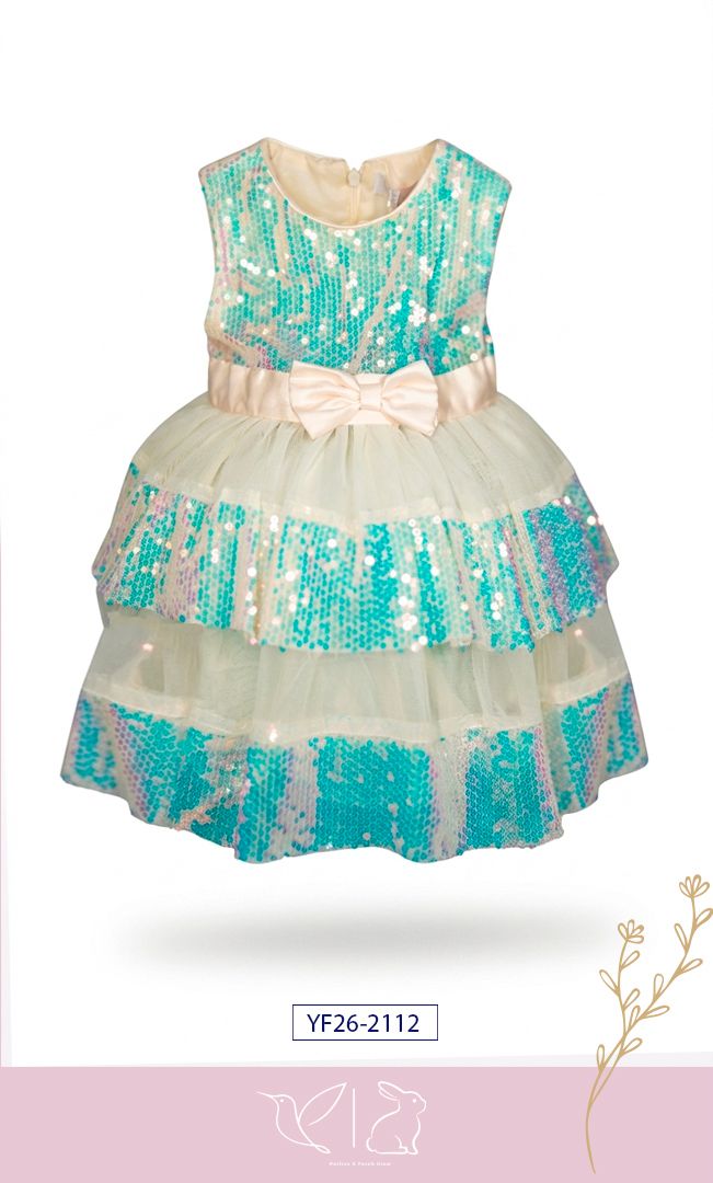 Vestido de Fiesta para Niña Ferch Glow - Elegante con Lentejuelas, Tul en Capas y Moño Satinado