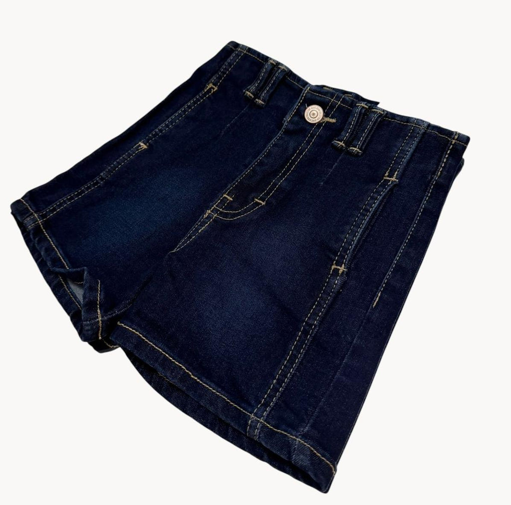 Short de Mezclilla para Niña Corte High-Rise con Costuras Decorativas – Denim Premium