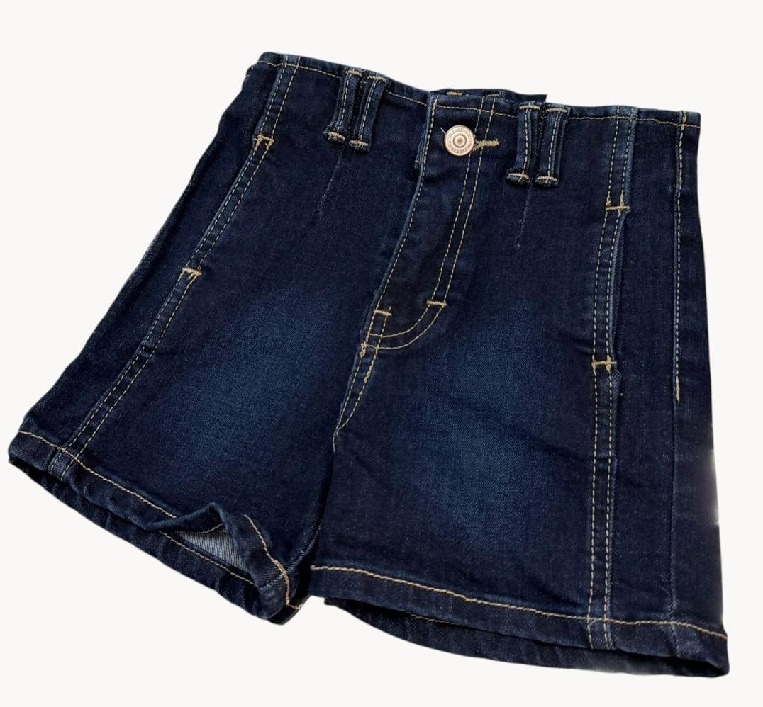 Short de Mezclilla para Niña Corte High-Rise con Costuras Decorativas – Denim Premium