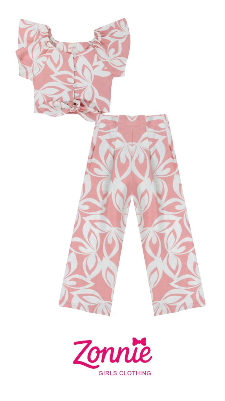 Conjunto Tropical de 2 Piezas para Niña | Blusa con Nudo y Short Floral