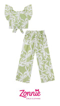 Conjunto Tropical de 2 Piezas para Niña | Blusa con Nudo y Short Floral