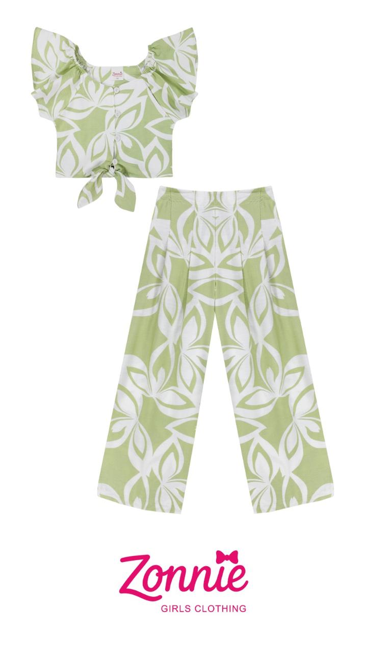 Conjunto Tropical de 2 Piezas para Niña | Blusa con Nudo y Short Floral