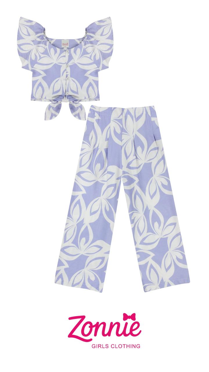 Conjunto Tropical de 2 Piezas para Niña | Blusa con Nudo y Short Floral