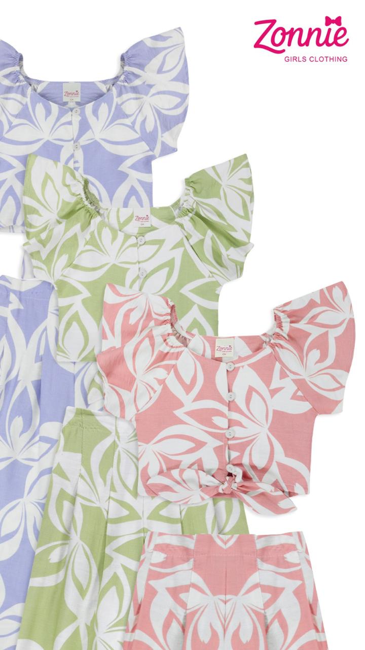 Conjunto Tropical de 2 Piezas para Niña | Blusa con Nudo y Short Floral