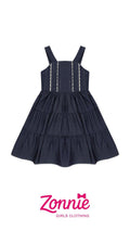 Vestido de Mezclilla Zonnie para Niña - Diseño en Capas con Bordado Floral