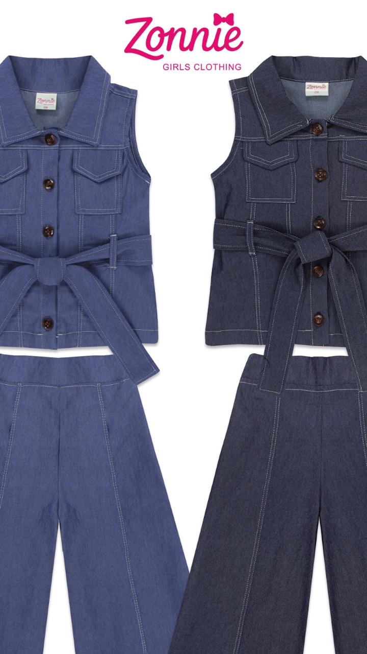 Conjunto Denim de 2 Piezas para Niña | Chaleco con Cinturón + Pantalón Wide Leg 👖✨