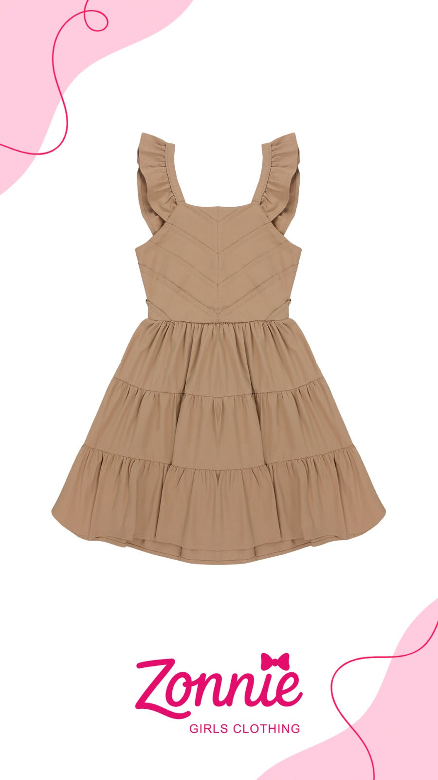 Vestido Infantil de Fiesta con Vuelo y Olanes – Estilo Elegante y Cómodo para Niñas