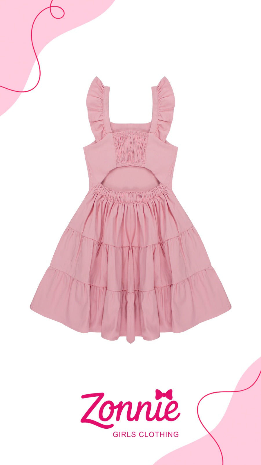 Vestido Infantil de Fiesta con Vuelo y Olanes – Estilo Elegante y Cómodo para Niñas
