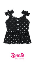 Top Polka Dot Retro para Niñas | Blusa con Lazos Coquette