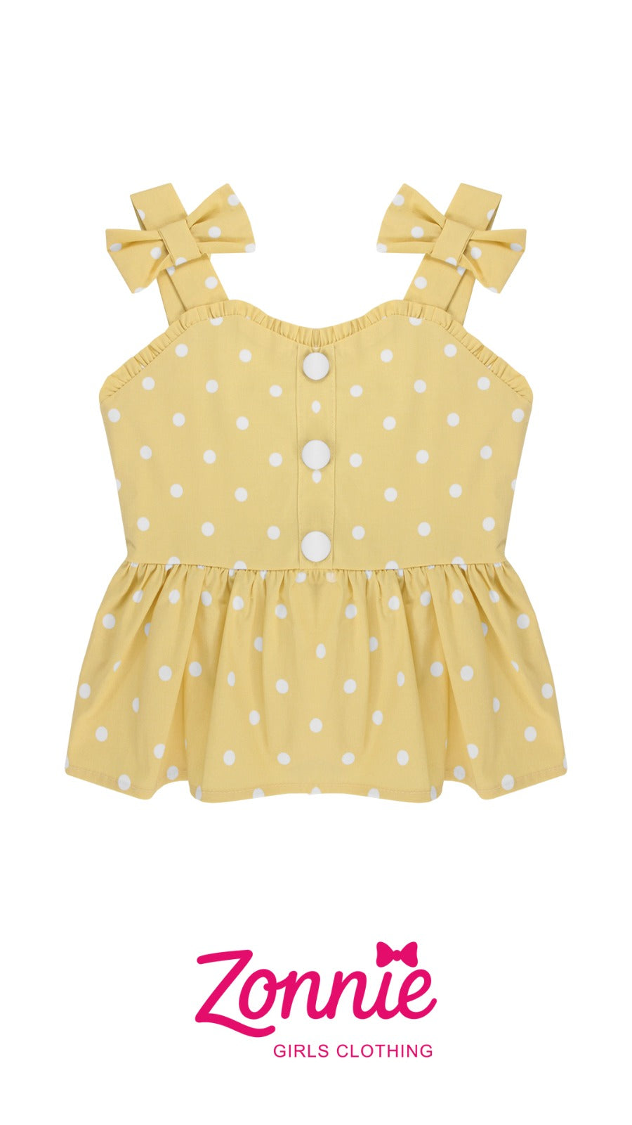 Top Polka Dot Retro para Niñas | Blusa con Lazos Coquette