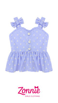 Top Polka Dot Retro para Niñas | Blusa con Lazos Coquette