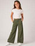 Pantalón Wide Leg Cargo para Niña – Estilo Urbano y Cómodo (Verde Olivo)