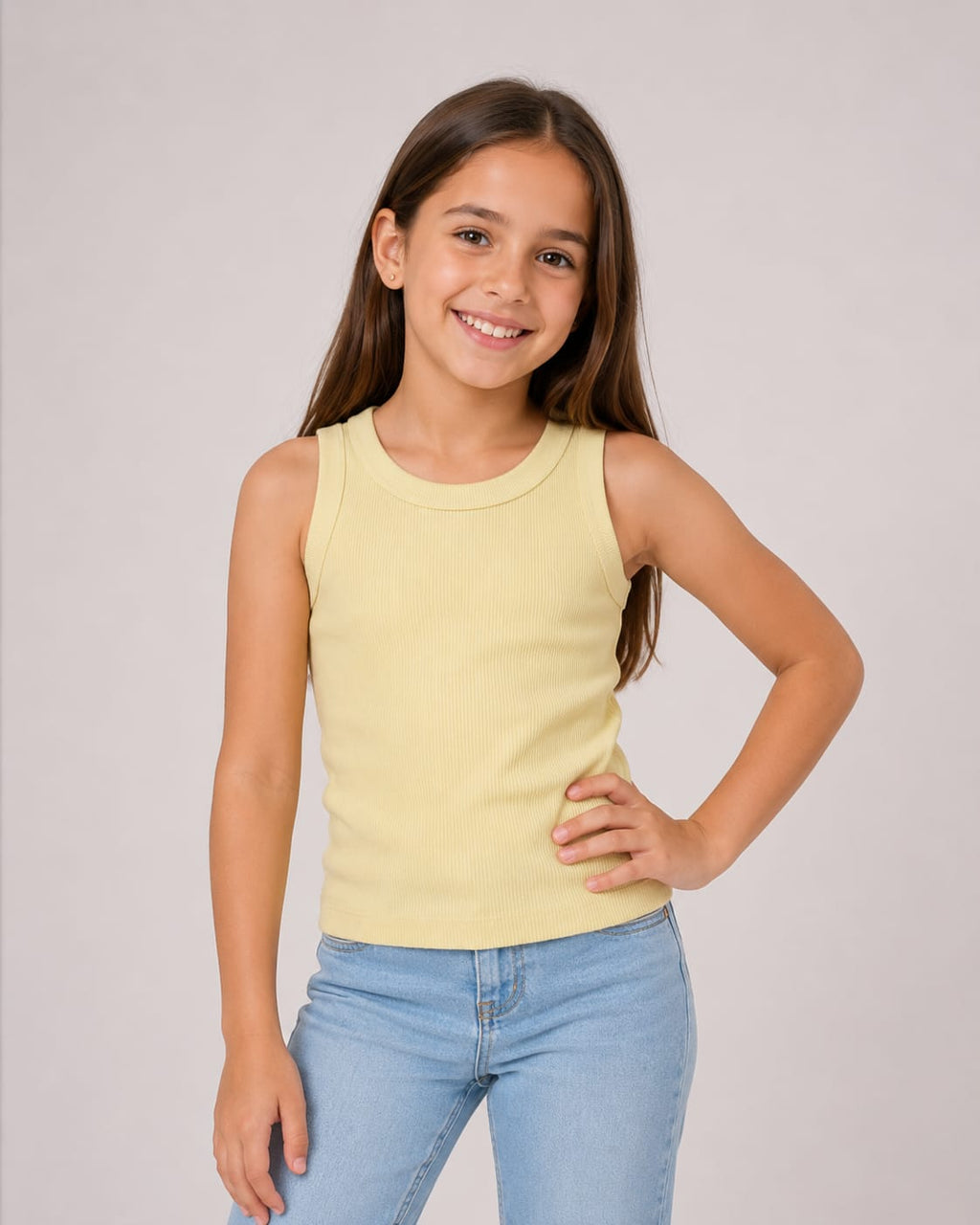 Top de Canalé (Rib) para Niña – Básico Premium Colección Verano 2026