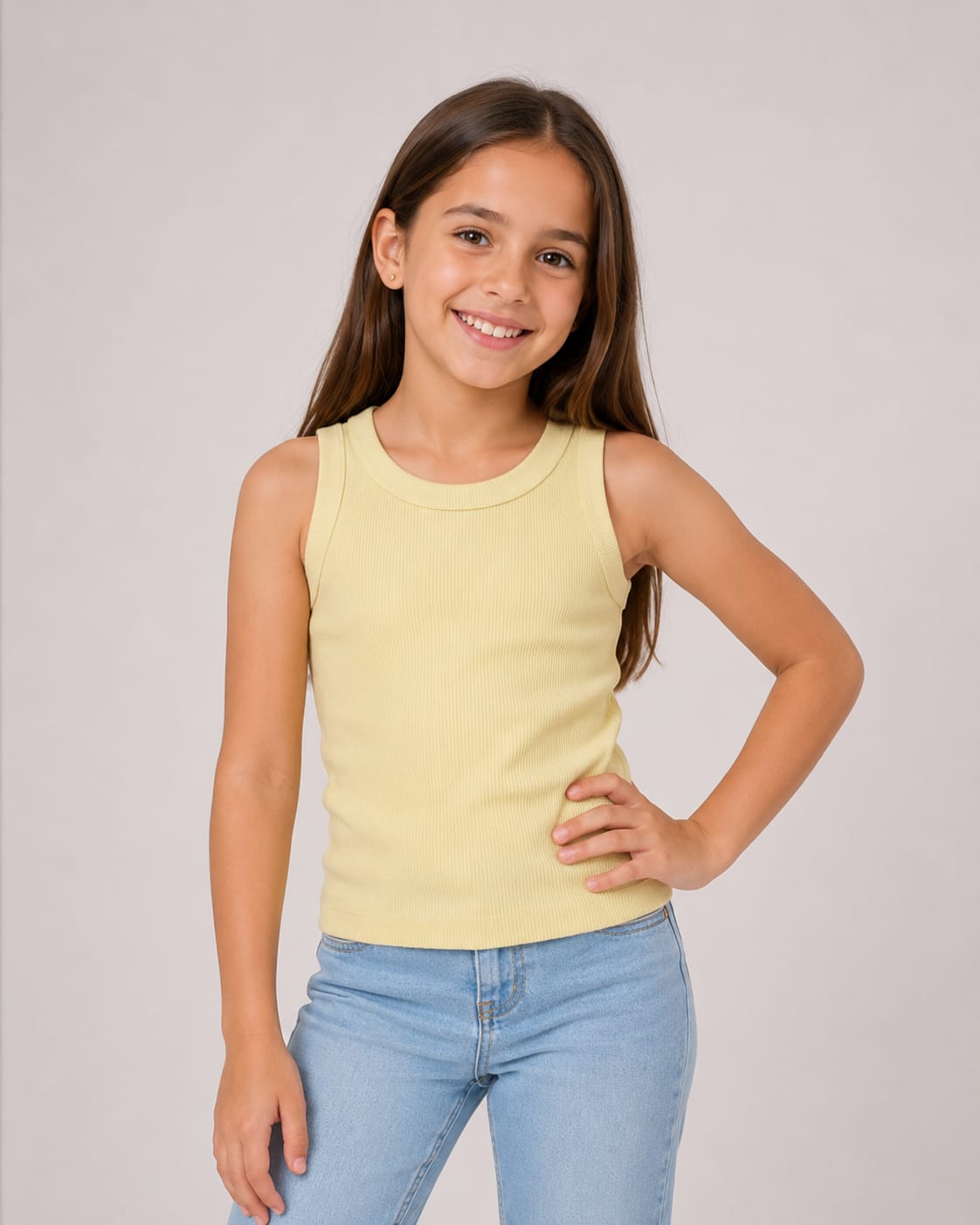 Top de Canalé (Rib) para Niña – Básico Premium Colección Verano 2026