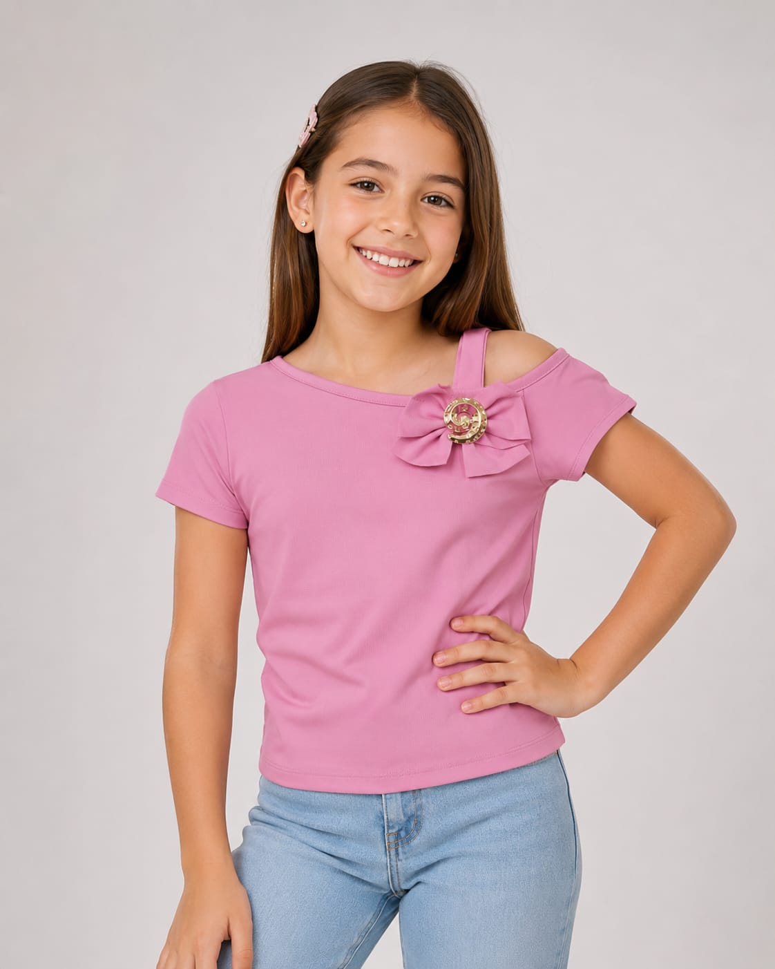 Blusa de Niña con Detalle de Estrella de Mar y Moño – Colección Verano 2026