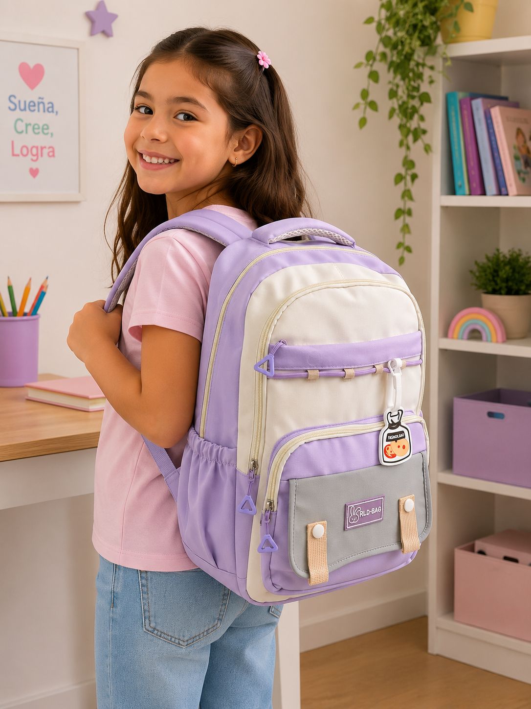 Mochila Escolar Coreana Aesthetic – Impermeable y Ergonómica ✨