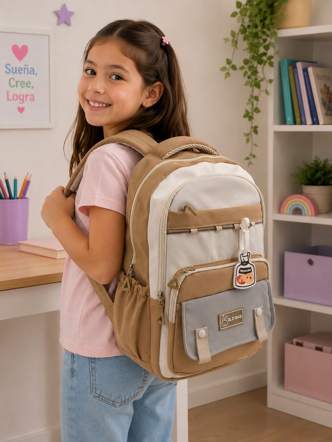 Mochila Escolar Coreana Aesthetic – Impermeable y Ergonómica ✨