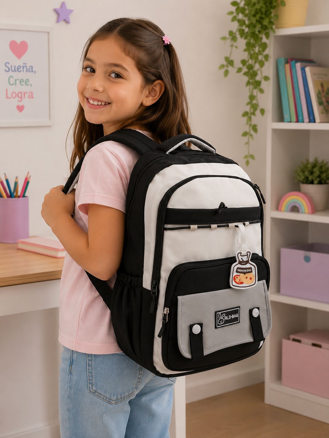 Mochila Escolar Coreana Aesthetic – Impermeable y Ergonómica ✨
