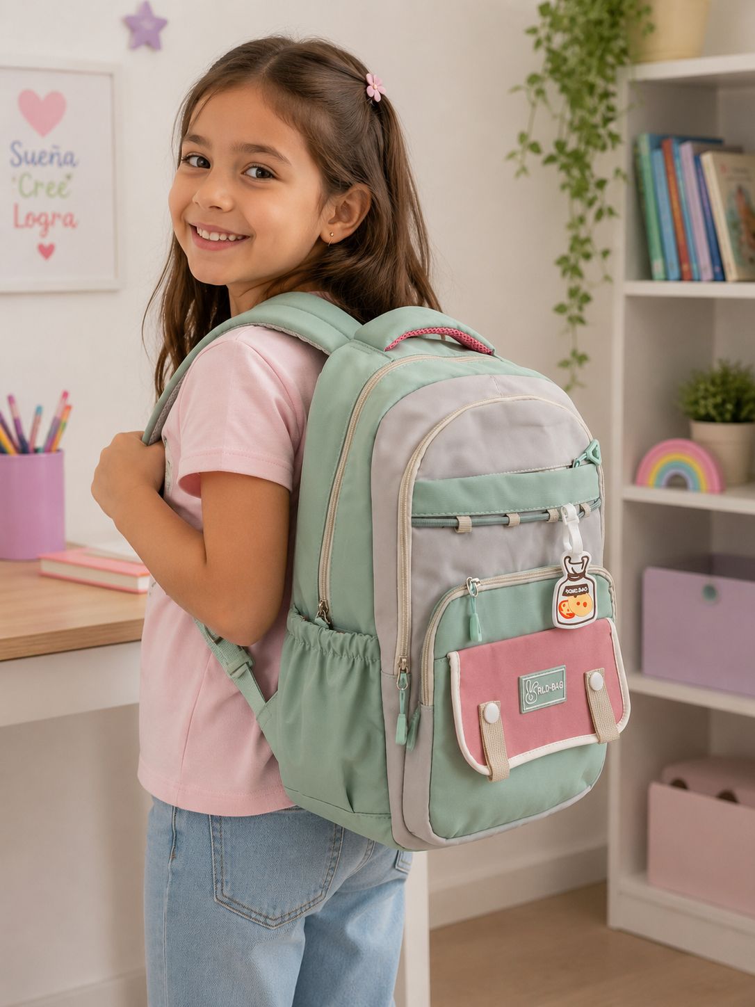 Mochila Escolar Coreana Aesthetic – Impermeable y Ergonómica ✨