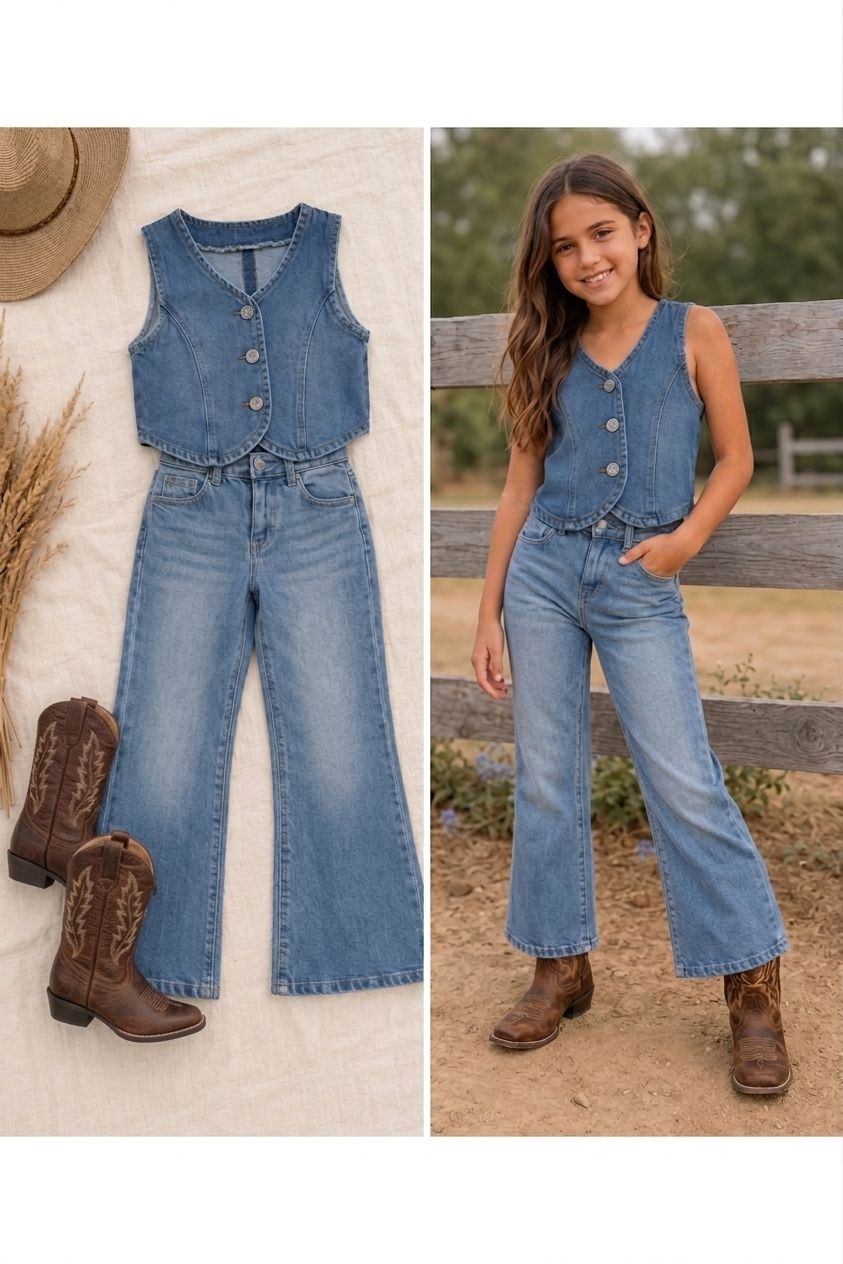 Chaleco Denim Crop "Vintage Vibe"