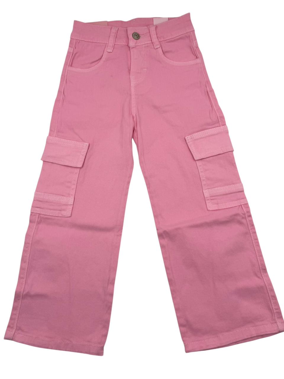 Pantalón Cargo Palazzo para Niña Color Rosa