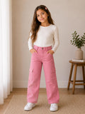 Pantalón Cargo Palazzo para Niña Color Rosa