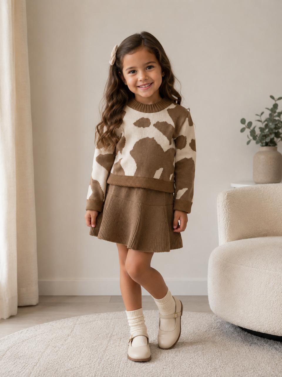 Conjunto Tejido de Vaca para Niña 🐮✨