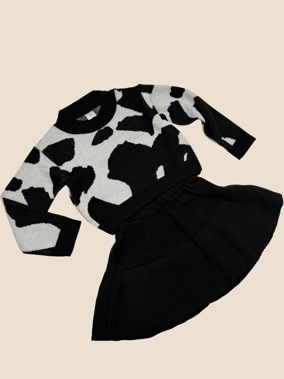Conjunto Tejido de Vaca para Niña 🐮✨