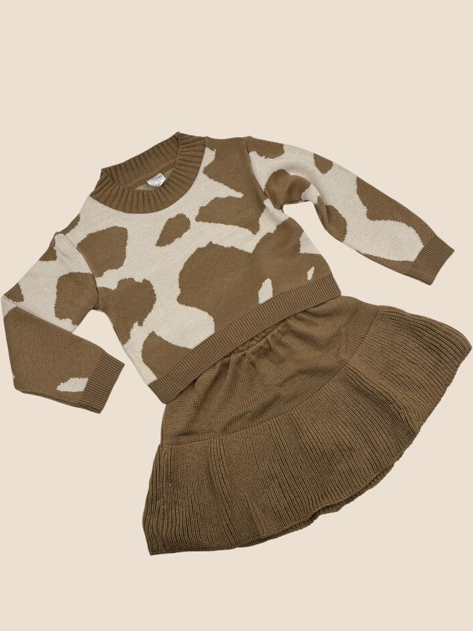 Conjunto Tejido de Vaca para Niña 🐮✨