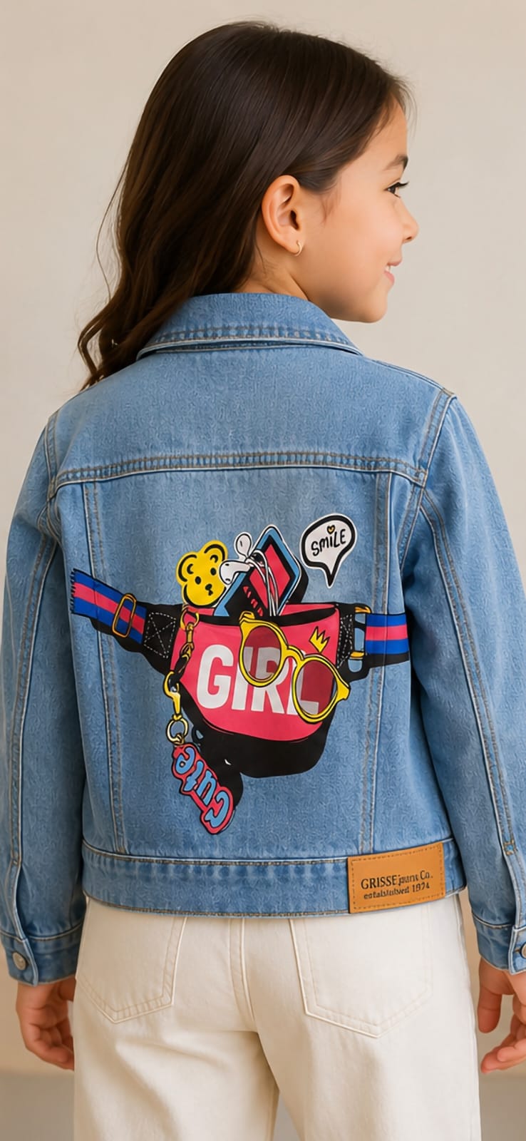 ✨ Chamarra de Mezclilla para Niña con Estampado Fashion | Casual, Moderna y Cómoda |