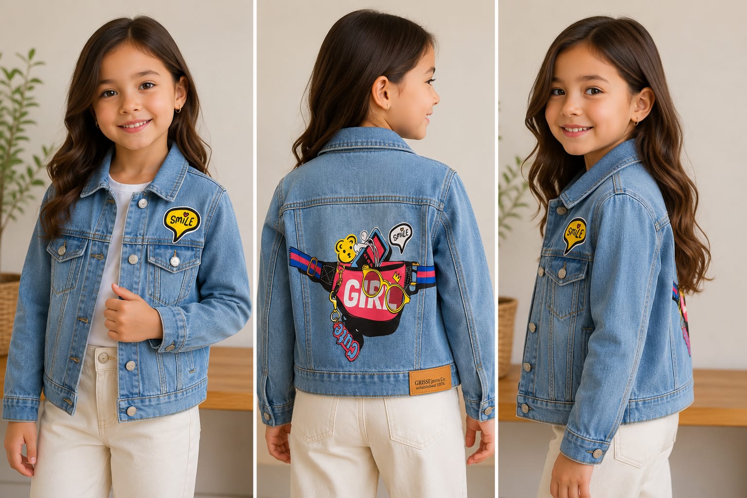 ✨ Chamarra de Mezclilla para Niña con Estampado Fashion | Casual, Moderna y Cómoda |