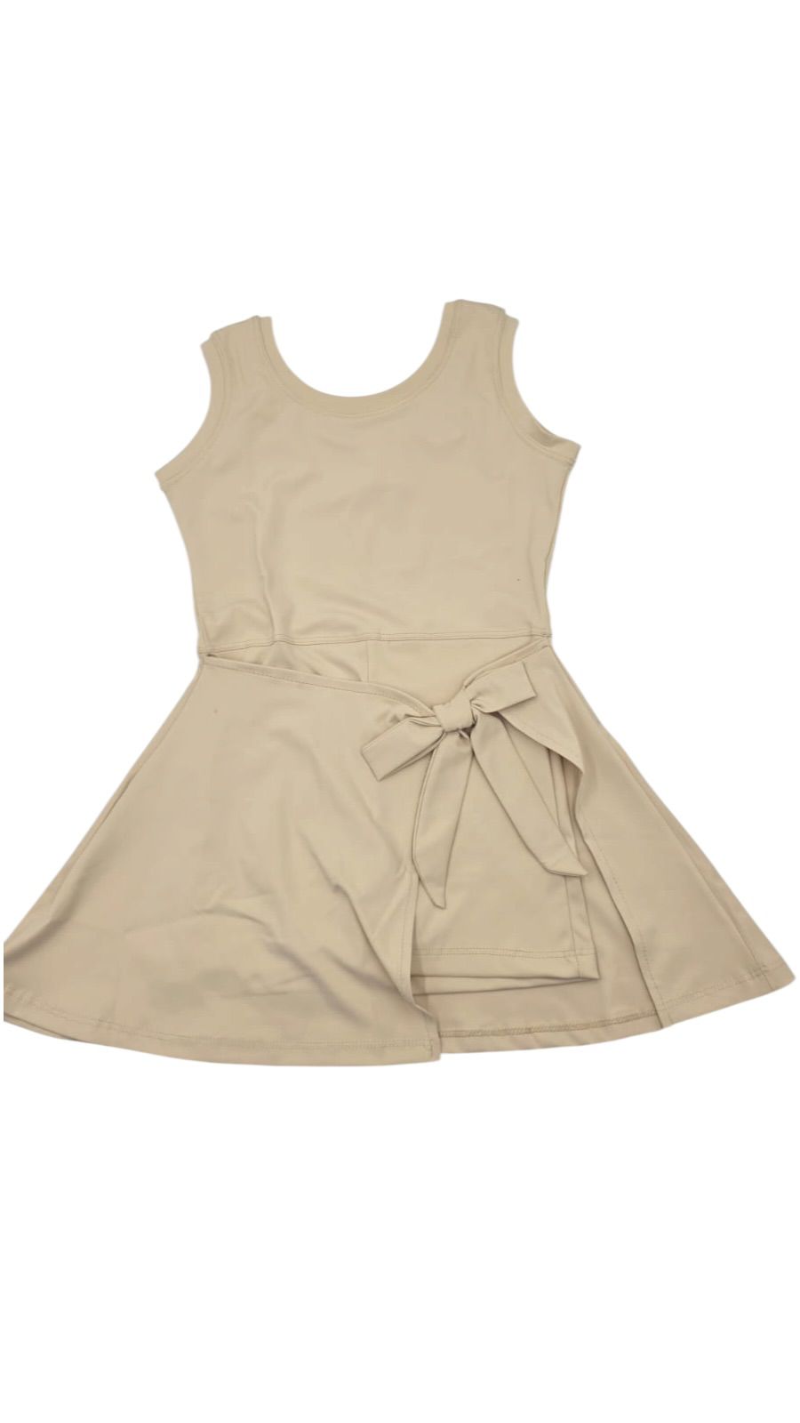 Vestido Deportivo para Niña con Lazo Ajustable – Vestido Corto Sin Mangas Tipo Cruzado para Fiesta y Diario