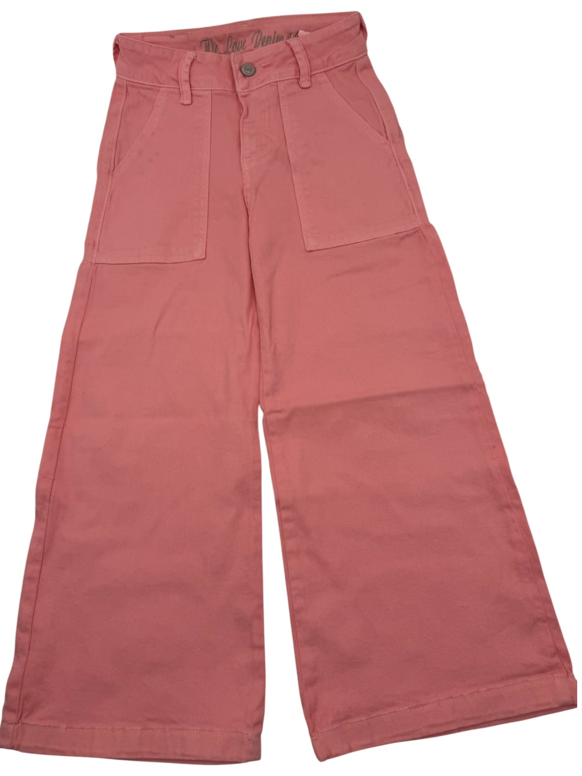 ✨ Pantalón Wide Leg Niña Rosa | Cintura Alta | Bolsillos Frontales | Casual y Cómodo