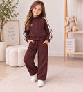 Conjunto Deportivo para Niña 2 Piezas con Brillos | Chamarra con Cierre + Pantalón Pierna Ancha