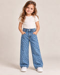 ✨ Jeans Wide Leg para Niña con Brillos y Diseños – Mezclilla de Moda