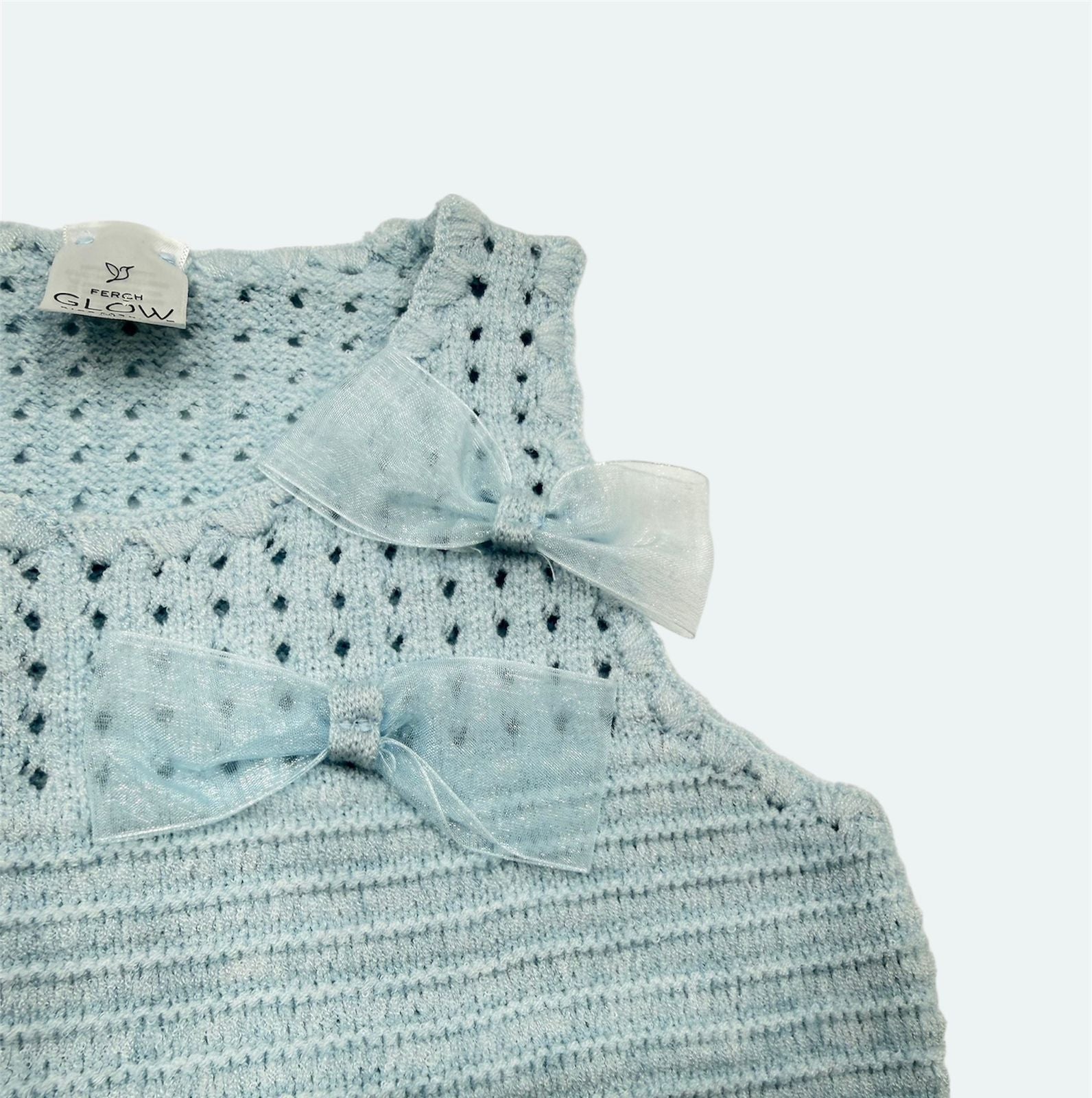 Blusa Tejida para Niña con Moño – Colores Pastel 🌸✨